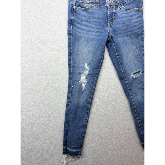 Art Class Girls Distressed Blue Wash Skinny Jeans Size 7 - Picture 3 of 9